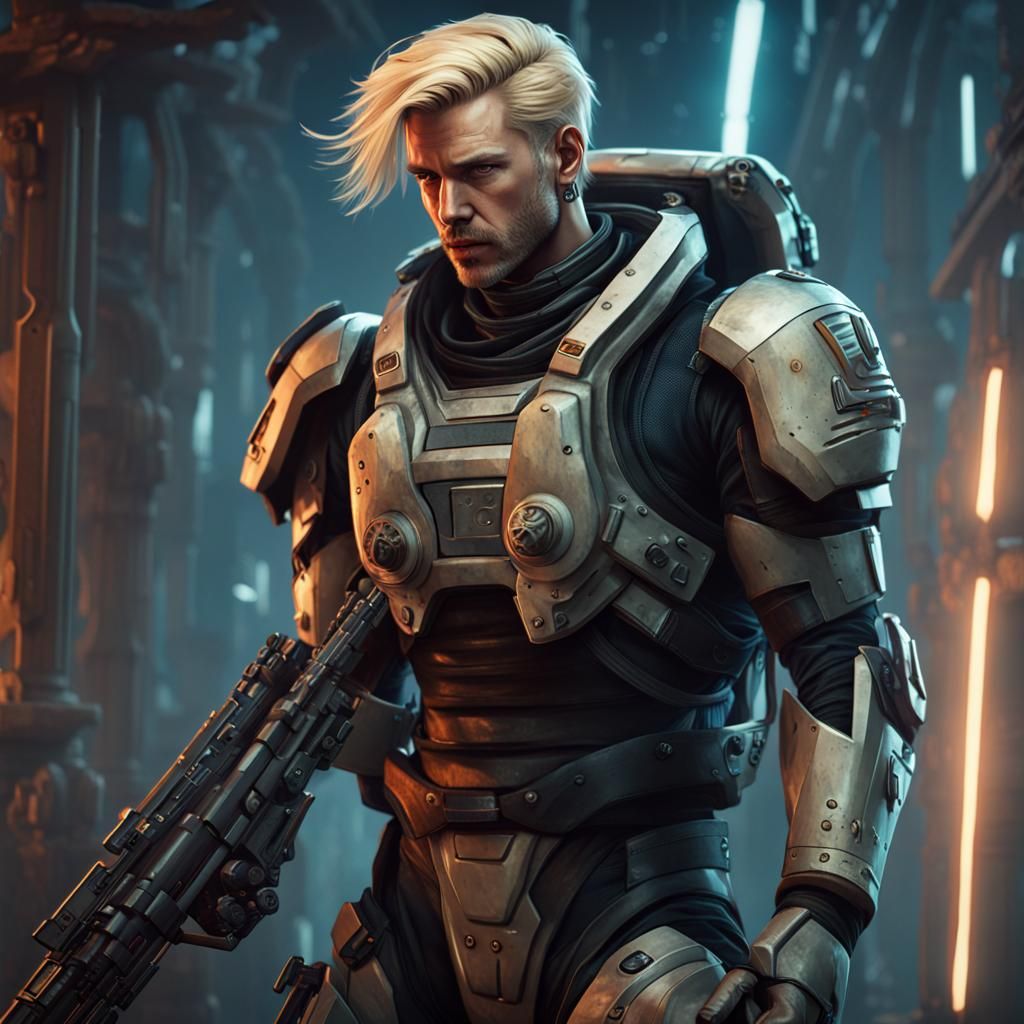 Sci-Fi Soldier Character Portrait in Detailed Matte Painting