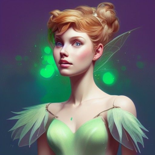 Tinkerbell Portrait in Hyperdetailed Digital Art