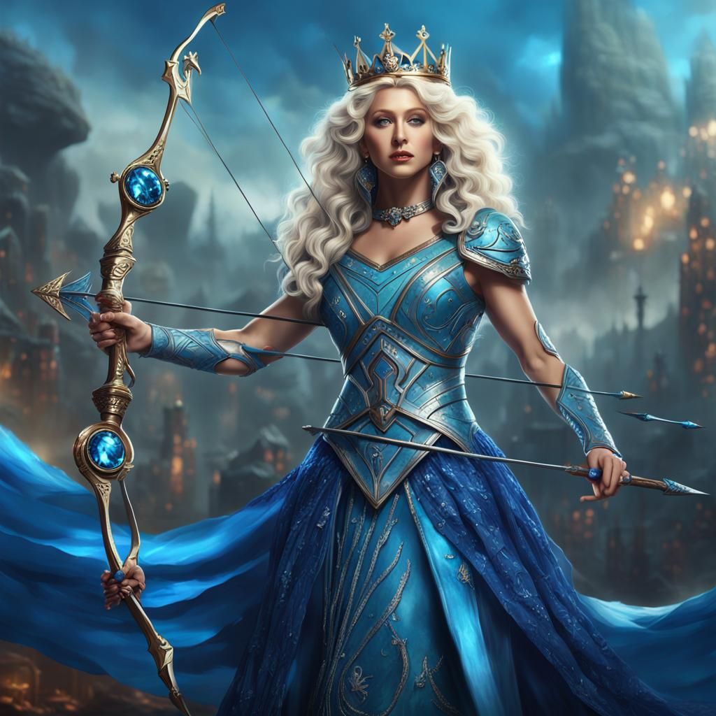 Royal Archer: Christina Aguilera in Hyperrealistic Matte Pai...