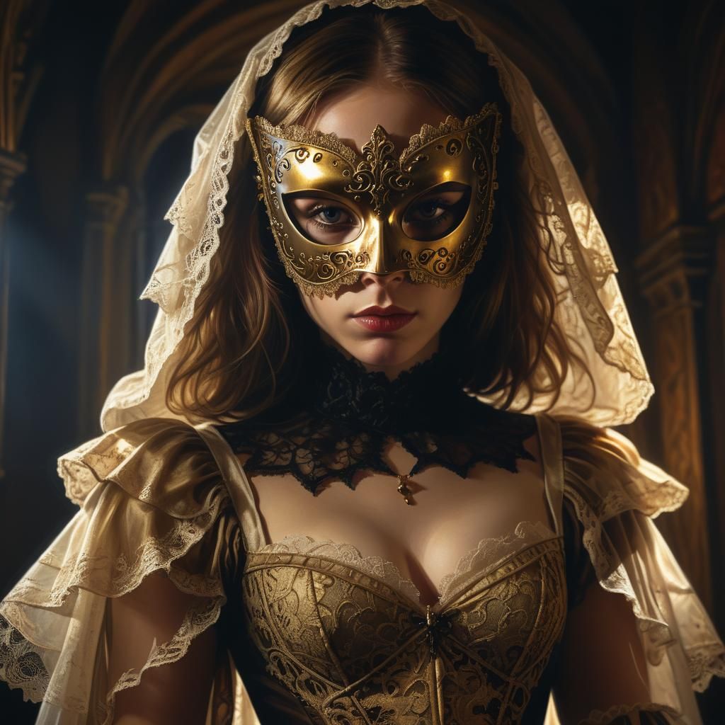 Masquerade Assassin in Dark Fantasy Portrait