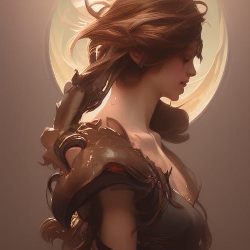 Wolf-Headed Girl Portrait in Detailed Concept Art