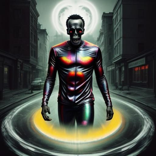 Surreal Skull and Ghost in Detailed Drawings