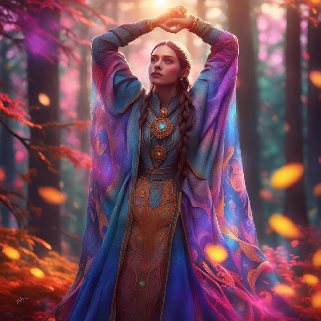 Ethereal Forest Woman: Fantasy Concept Art