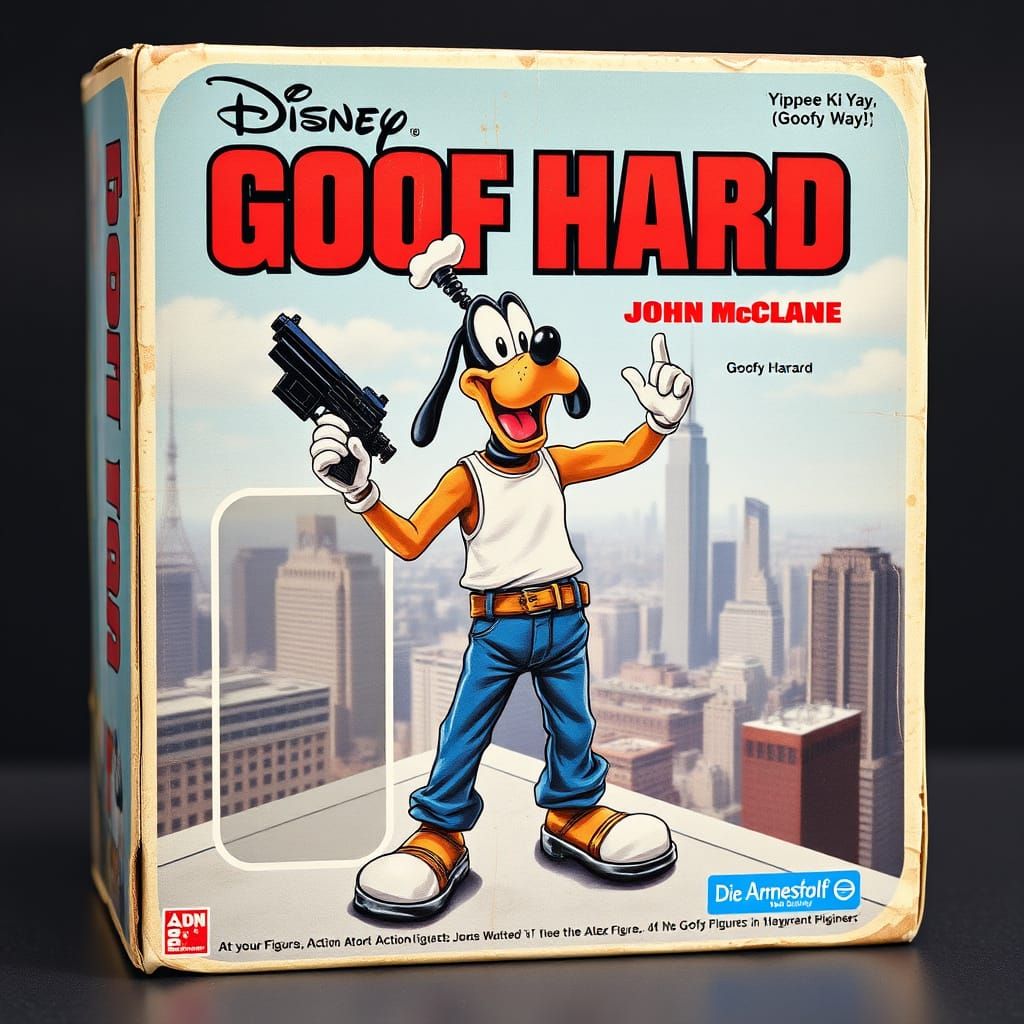 Vintage Action Figure Box Art: Goofy as Die Hard's John McCl...