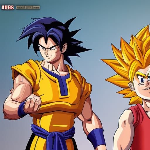 Goku Portrait in Hyperdetailed Art Nouveau Style