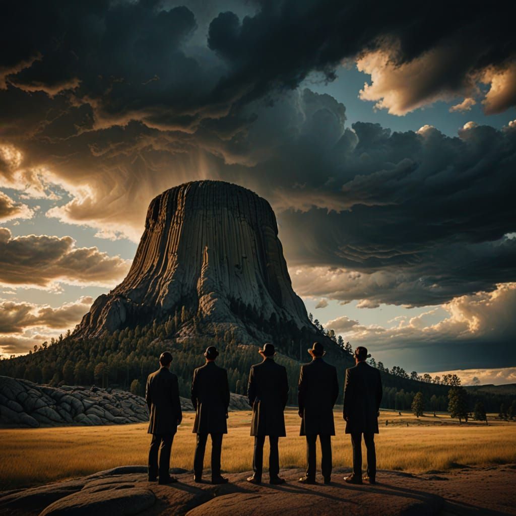 Men in Black at Surreal Devils Tower
