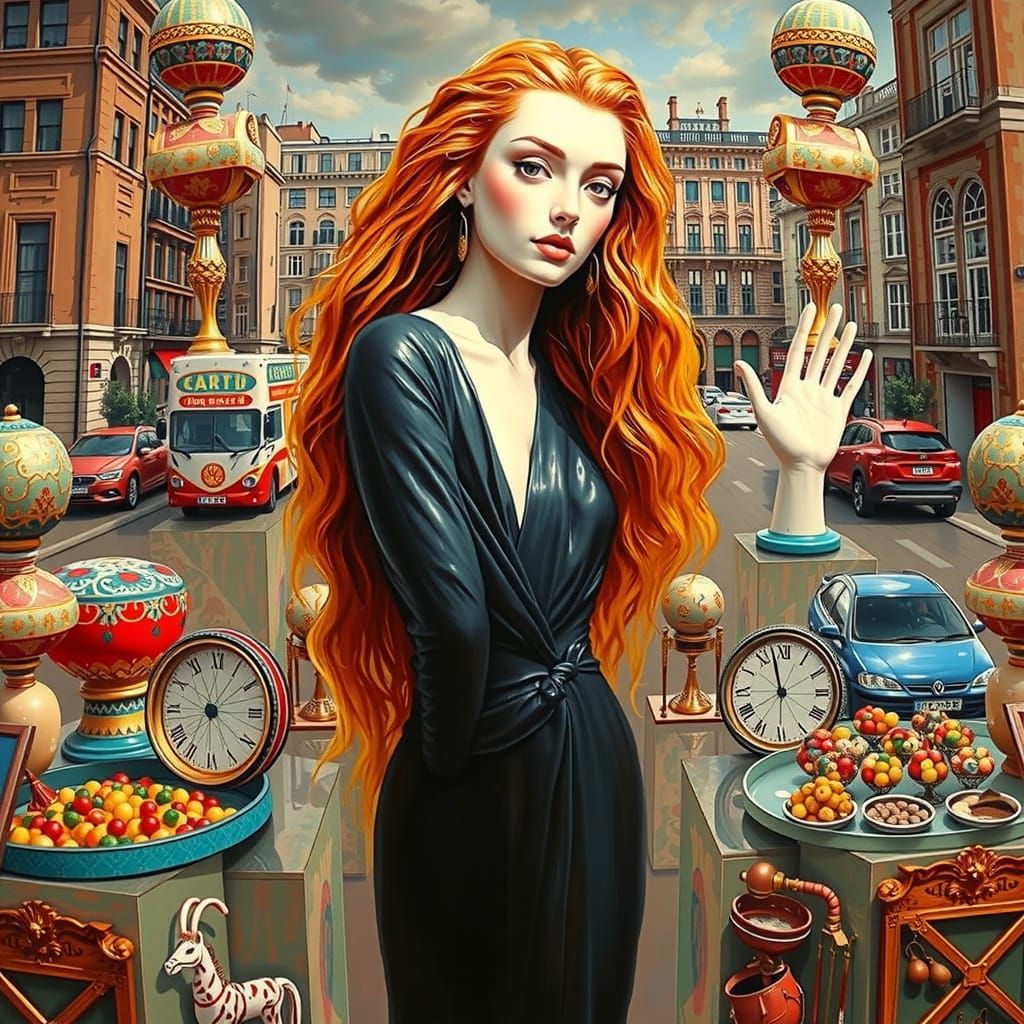 Hyperrealistic Sculpture in Vivid Colors