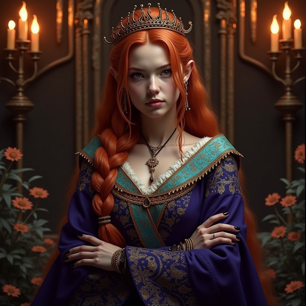 Mystical Woman in Moonlit Landscape, Fantasy Concept Art