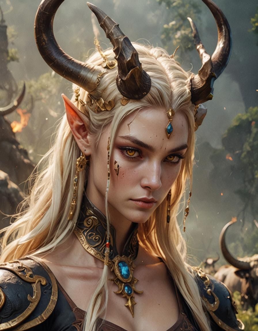 Bull-Inspired Mythical God in Detailed Matte Painting