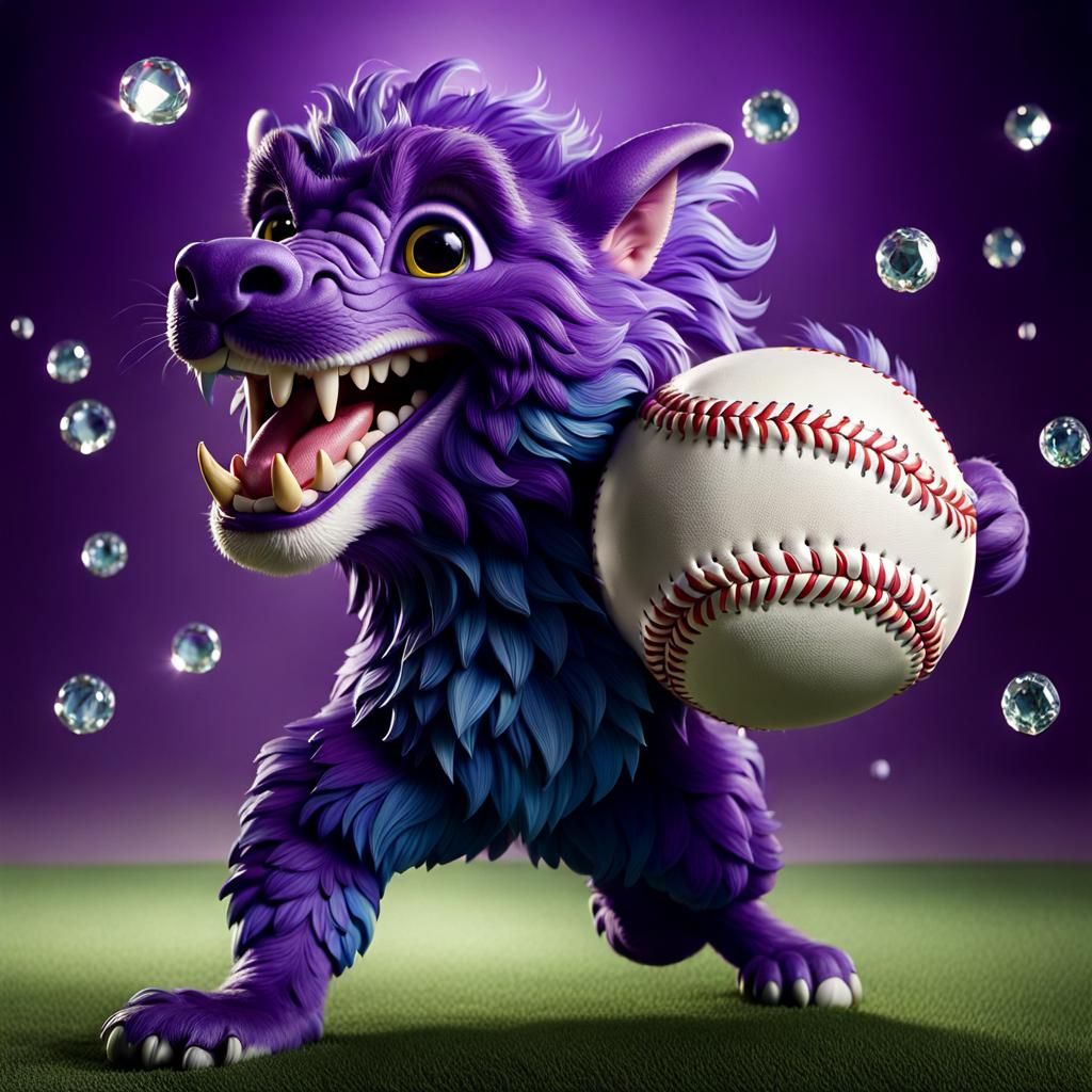 Mythological creature is playing Baseball