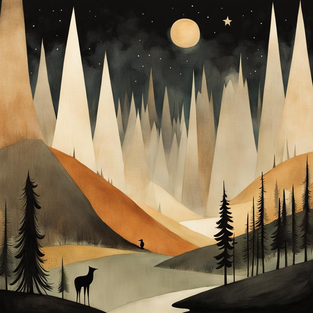 Minimalist Landscape Inspired by Children's Illustration