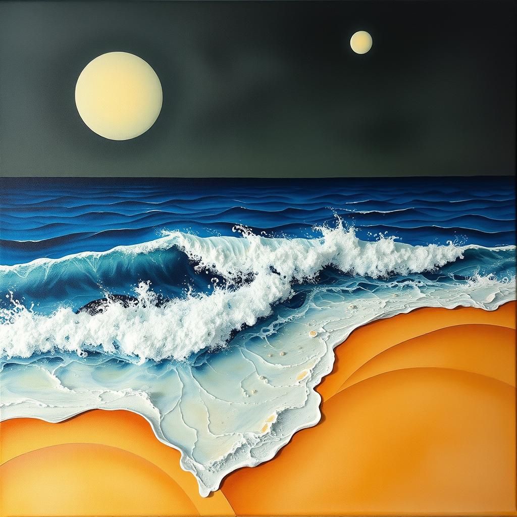 Surreal Desert Sea of Waves in Oil