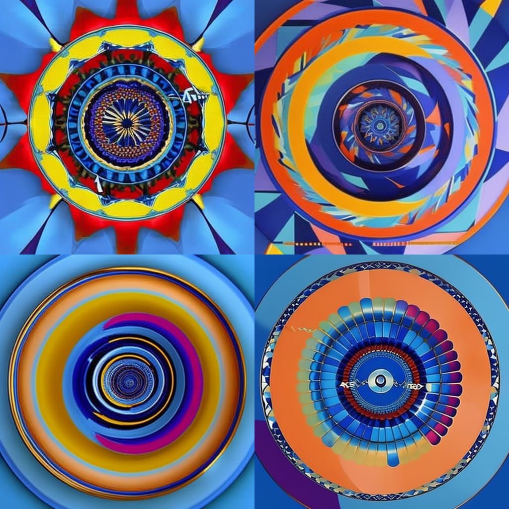 Melancholy Blue: Geometric Splash Art in Cool Colors