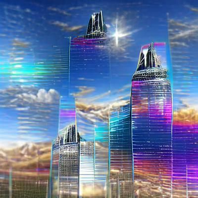 Holographic Crystal Skyscrapers in 8K Resolution