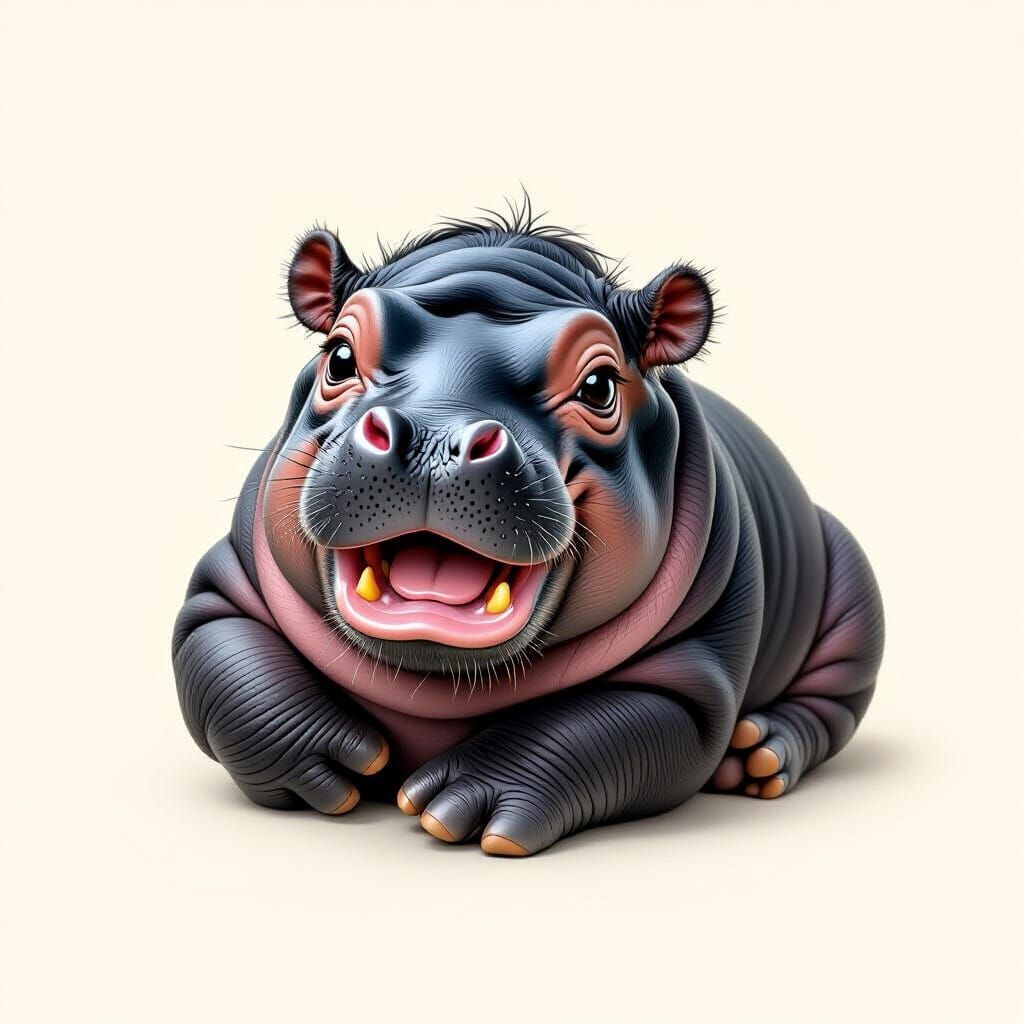 A black Hippopotamus