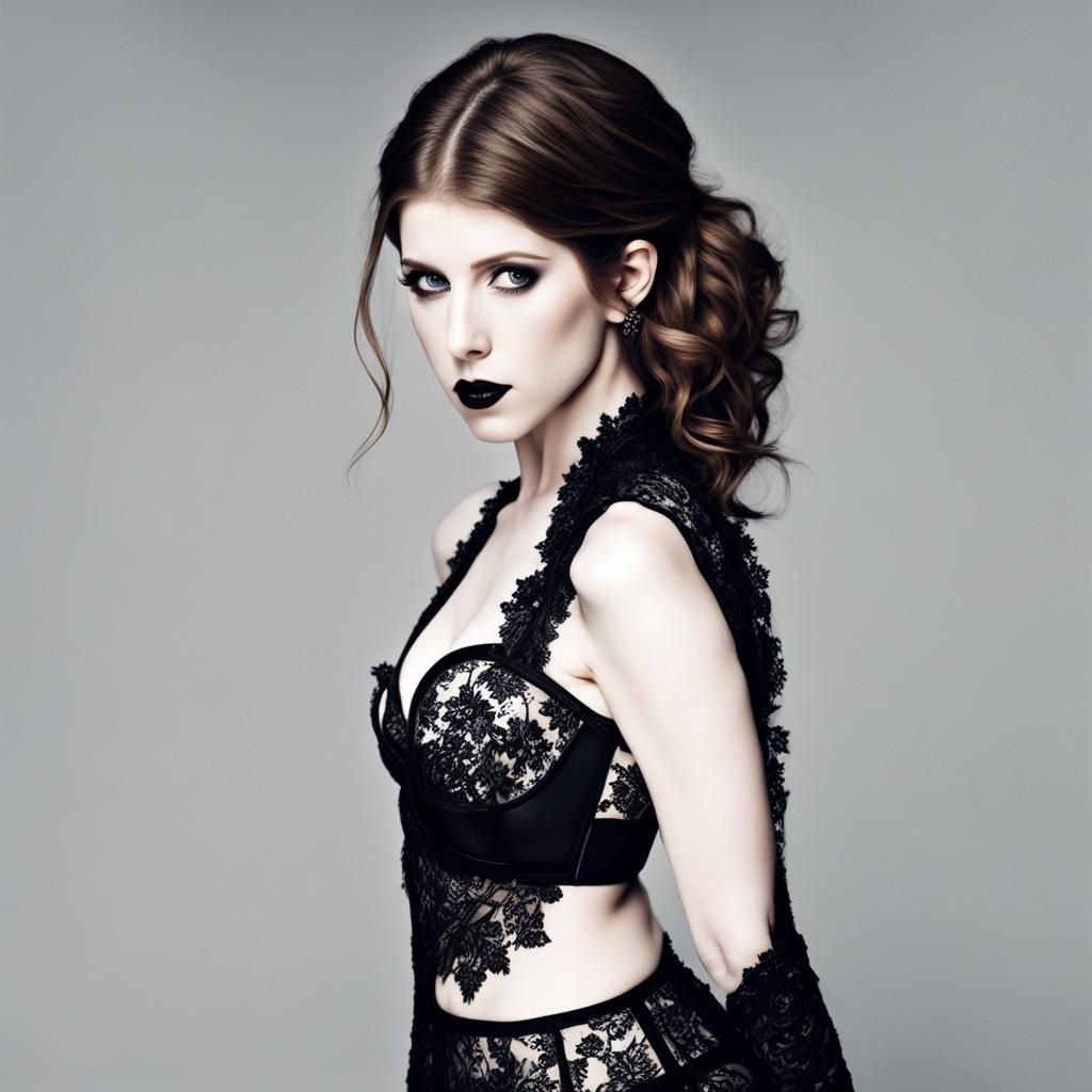 Gothic Showgirl Portrait in Art Nouveau Style