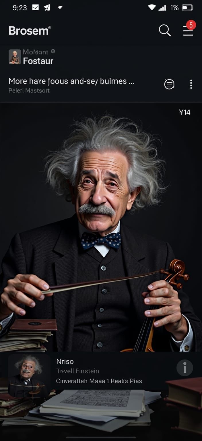 Einstein's Playful Side: A Humorous Rockwell-esque Portrait