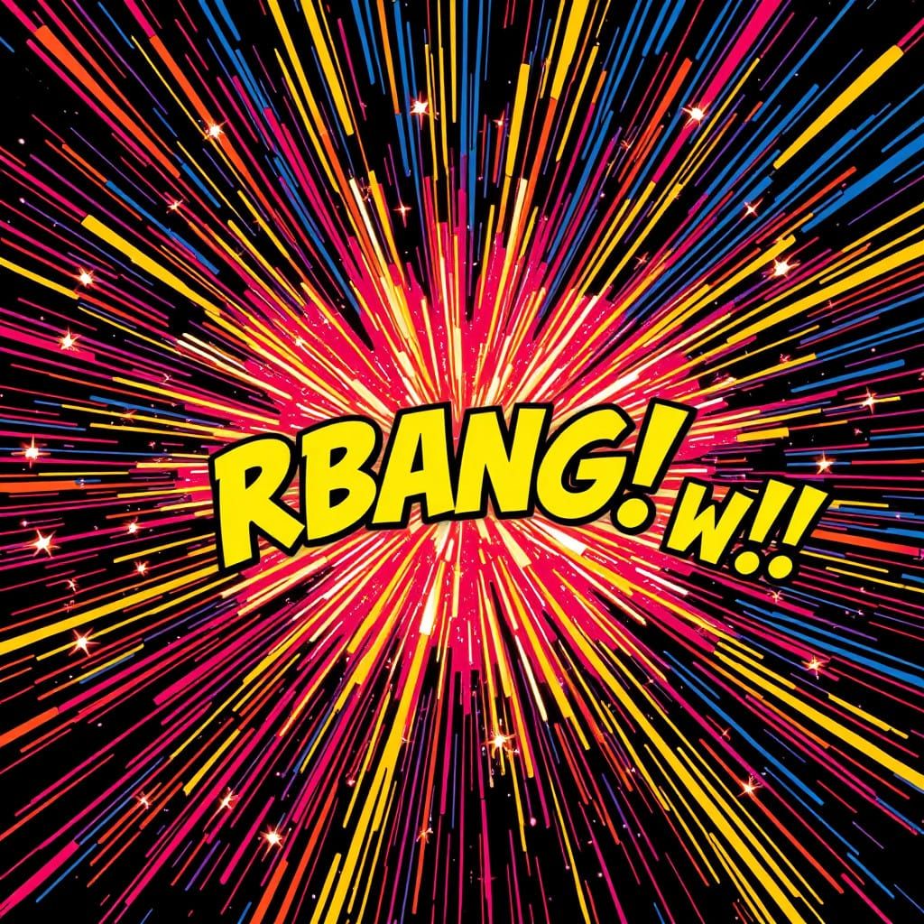 Explosive Pop Art in Vibrant Colors and Dynamic Fonts