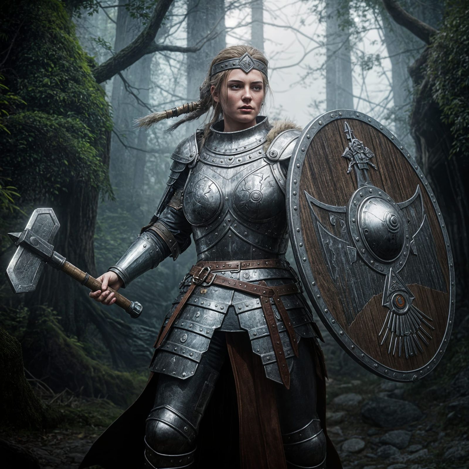Elegant Germanic Warrior in Armor