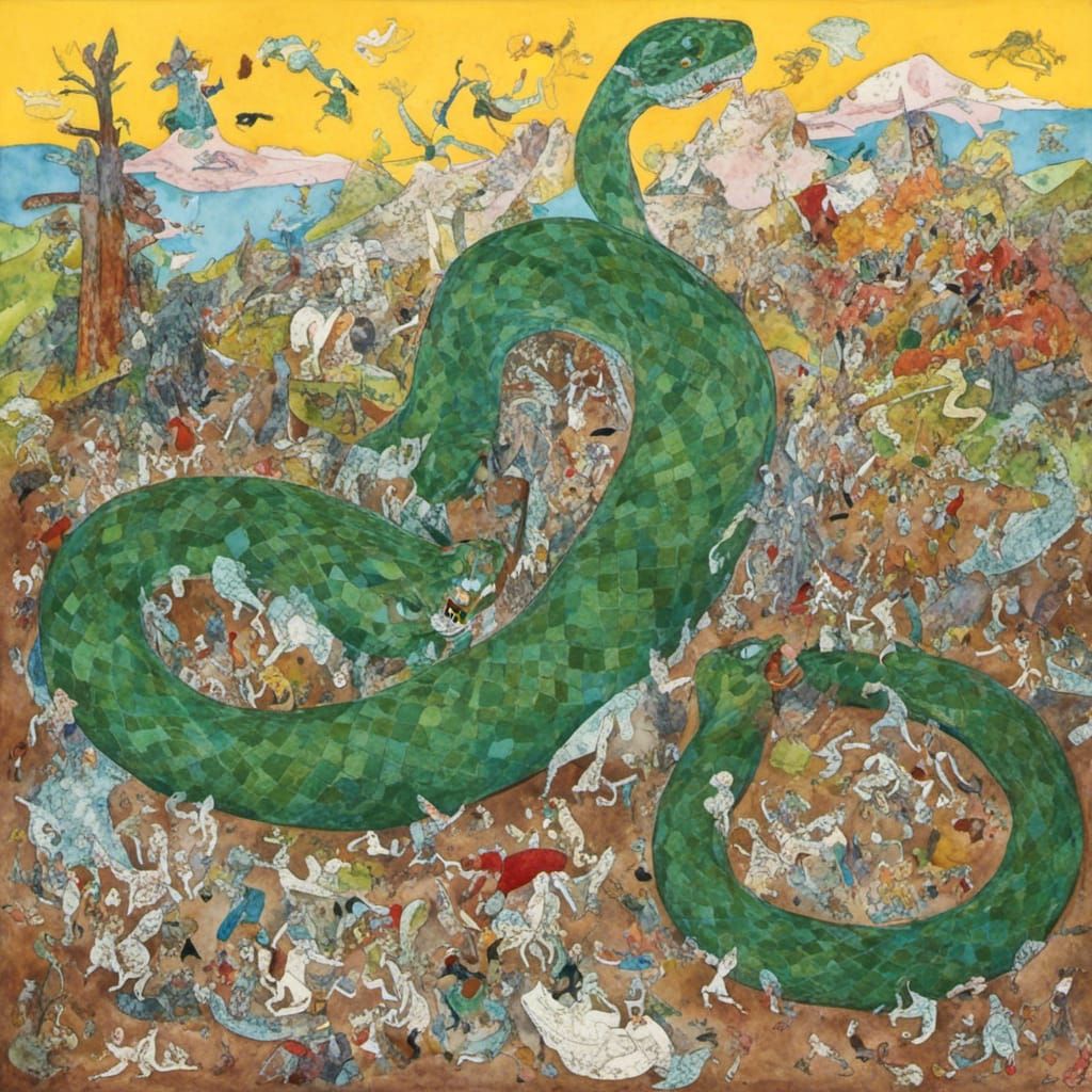 Giant Snake in Imagists Chicago Style