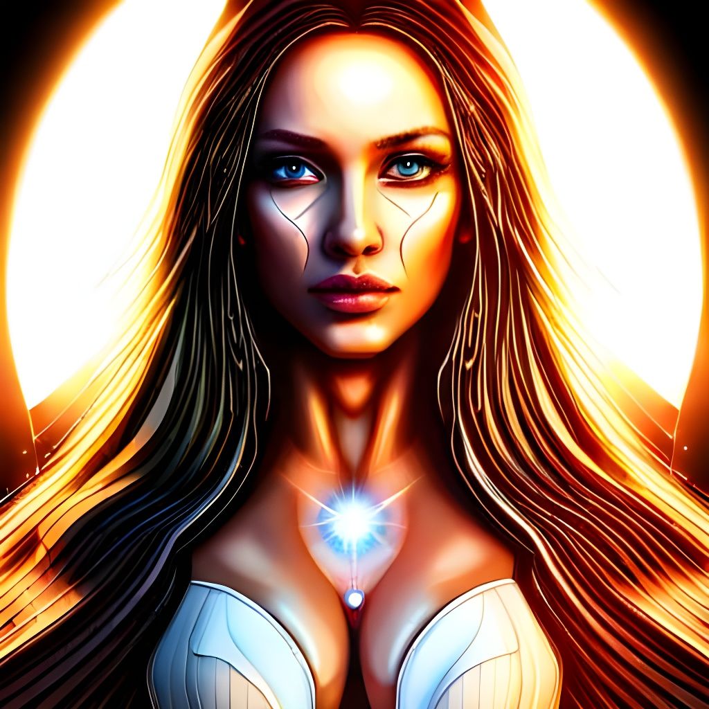 Fantasy Woman in Sparkling Portal, Graffiti Art