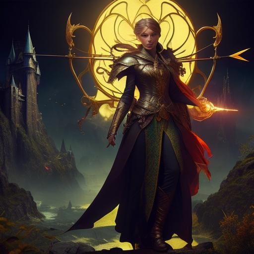 Elf Archer with Dragon in Hyper-Realistic Fantasy Art