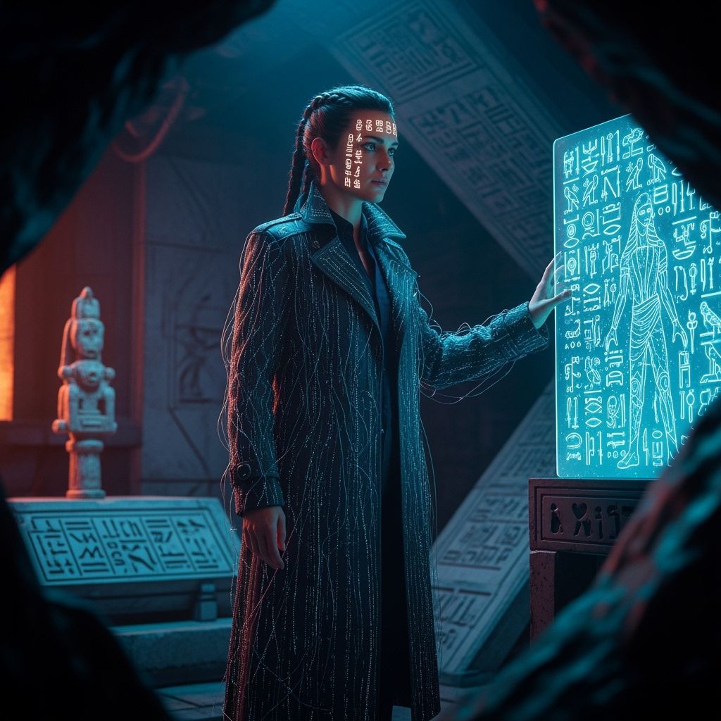 Time-Traveling Archaeologist in a Hidden Pyramid Chamber