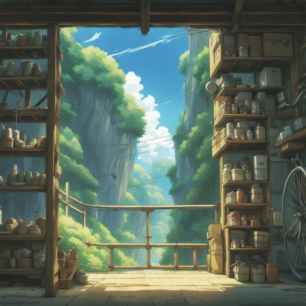 Studio Ghibli Style Giant Anime Key Visual