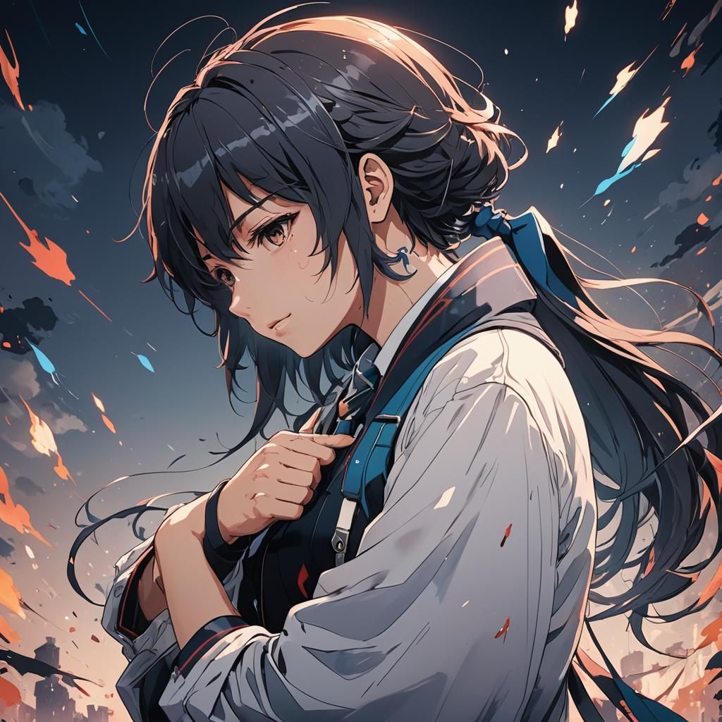 Anime Forgiveness Scene in Cel-Shaded Style