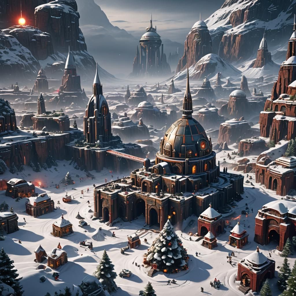 Star Wars Christmas: Detailed Matte Painting