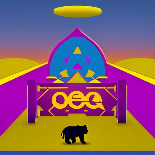 Pop Art Screen Print with Geometric Bauhaus Elements