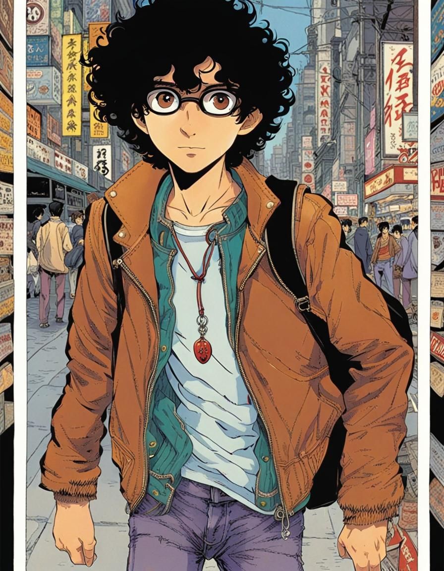Teenage Urban Mage Protecting His City in Manga Style