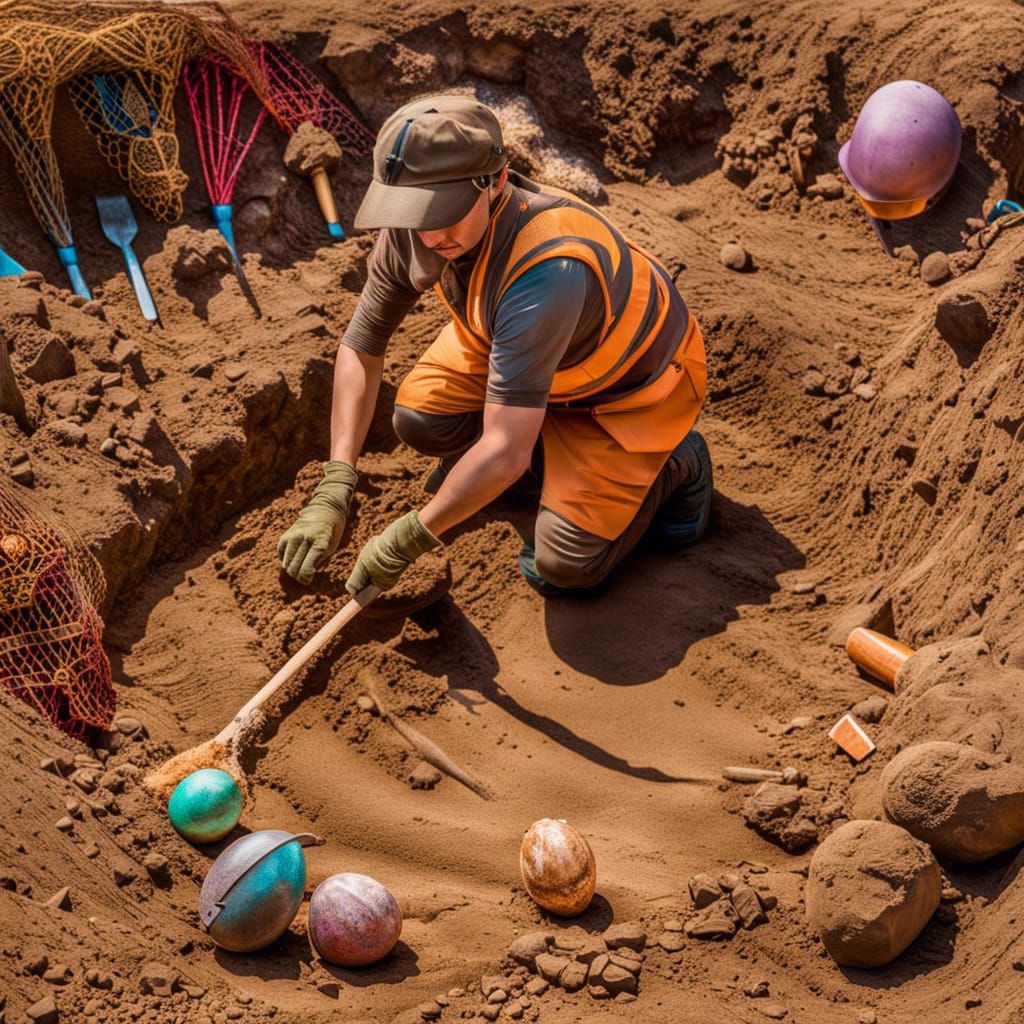 Archeologist Unearthing Mythical Easter Bunny Remains