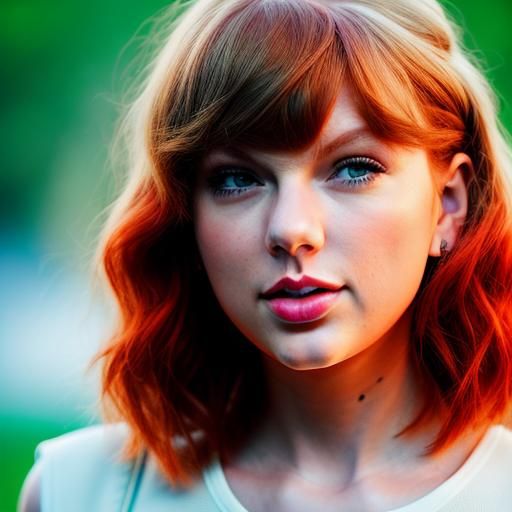 Red Haired Woman Portrait with Bokeh