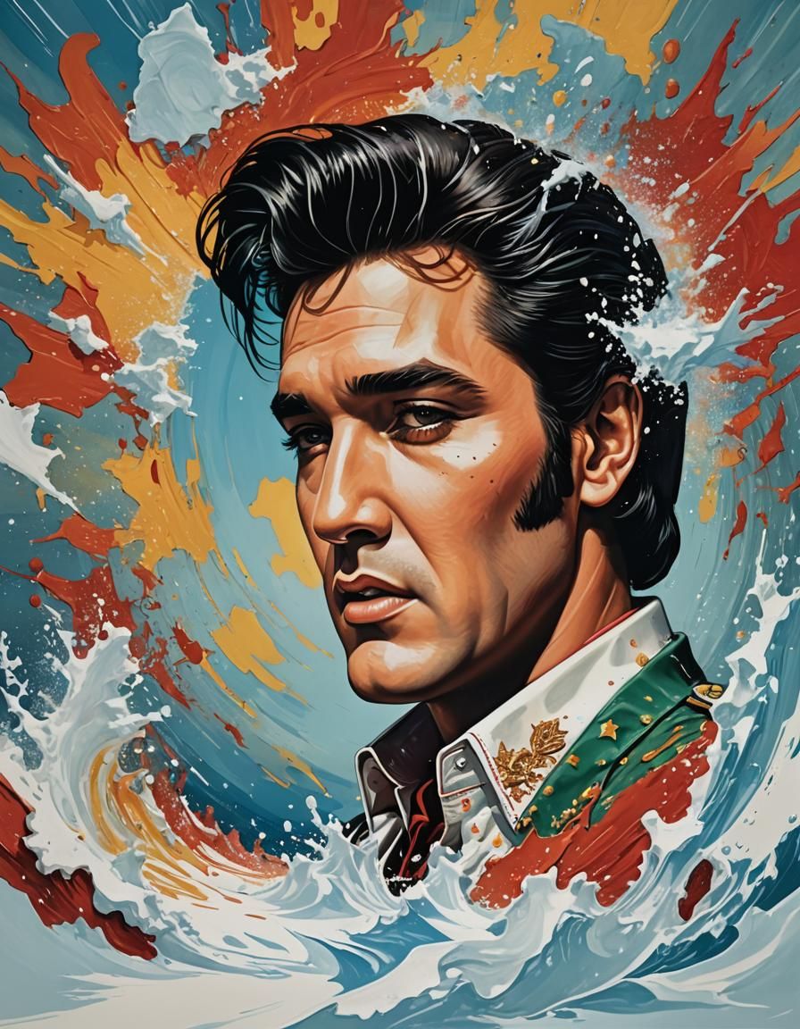 Elvis Portrait in Marcel Duchamp Style