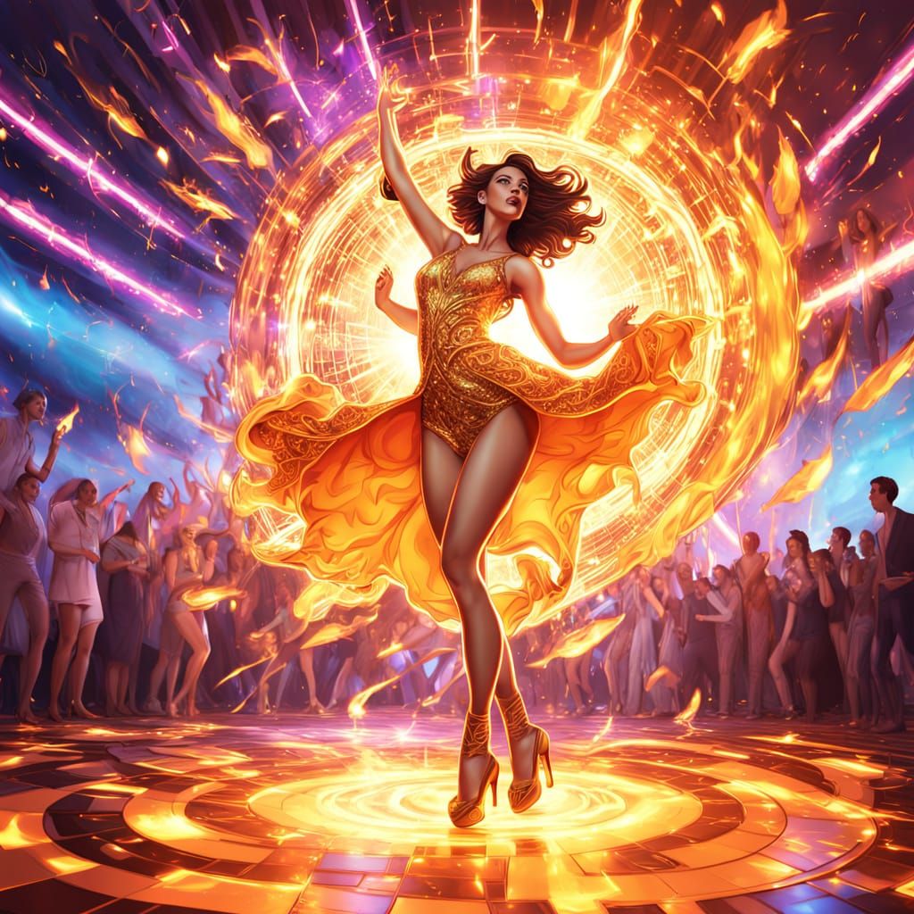 Retro-Futuristic Disco Inferno Scene