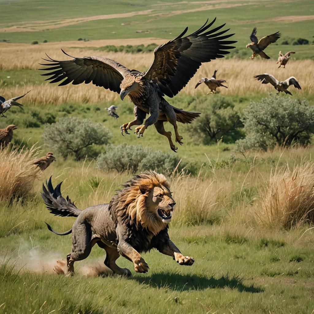 Griffin Pursues Rabbit in High-Speed Chase