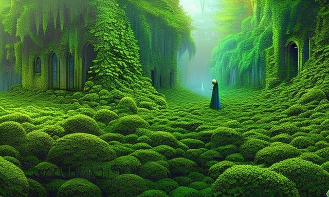 Overgrown city covered in vines and moss Dan Mumford Gustave...