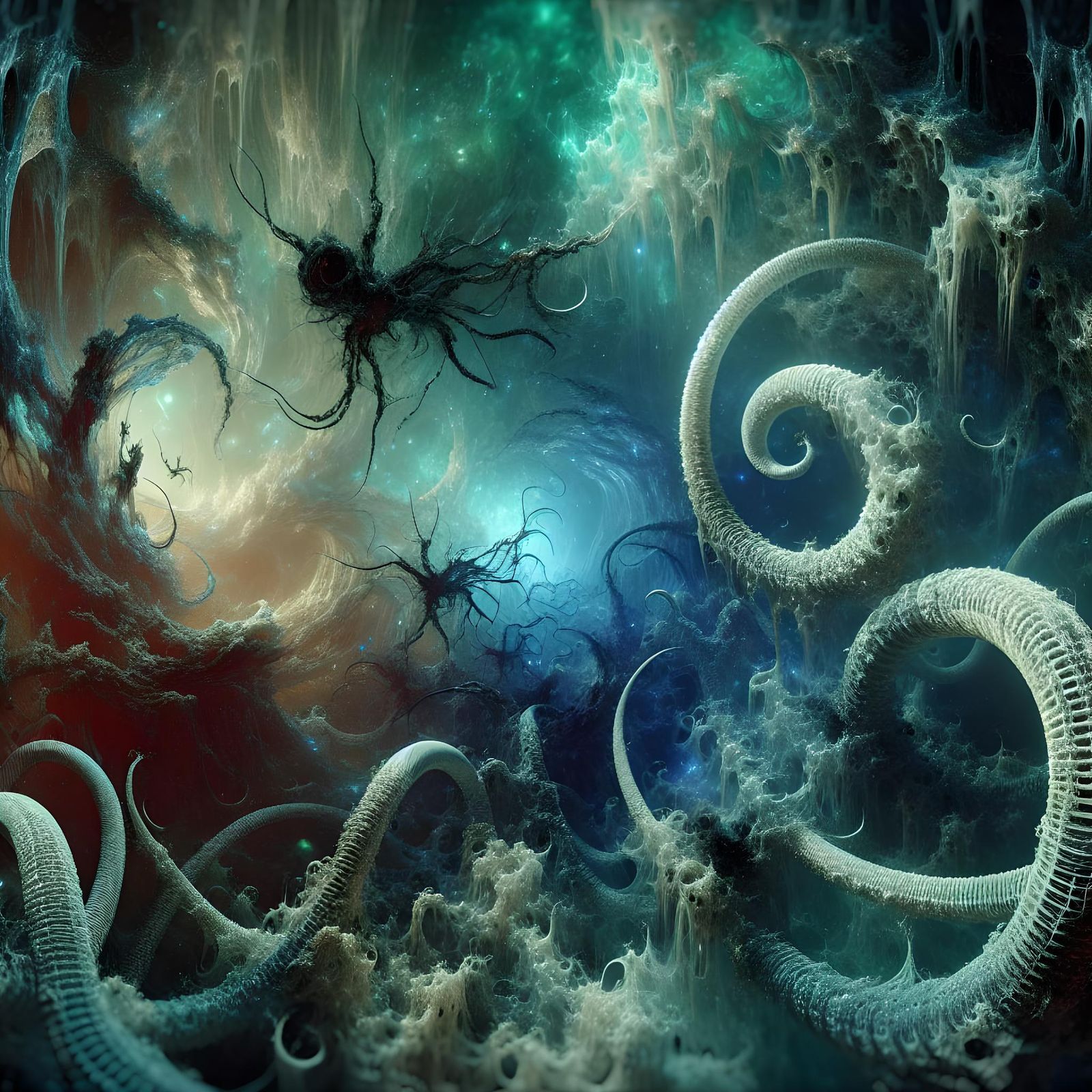 Surreal Tentacles Emerge From Dreamlike Void