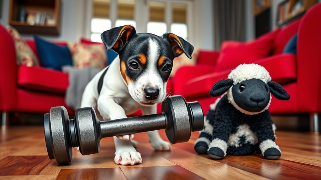 Cute Jack Russell Puppy in Modern Living Room