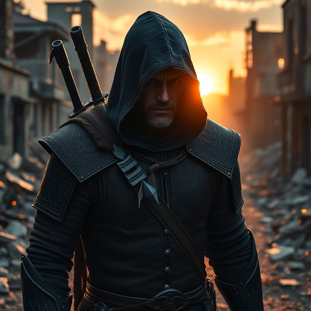 Mysterious Witcher Knight Emerges from Desolate Ruins