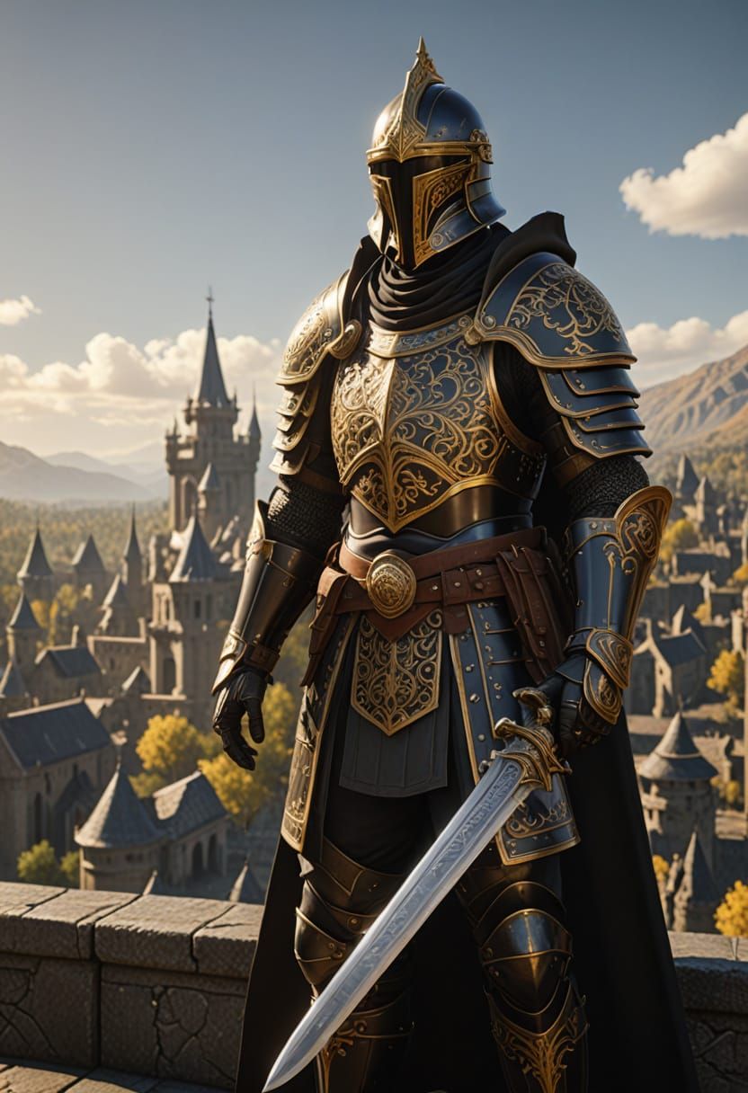 Epic Imperial Knight in Polished Ebony Armor