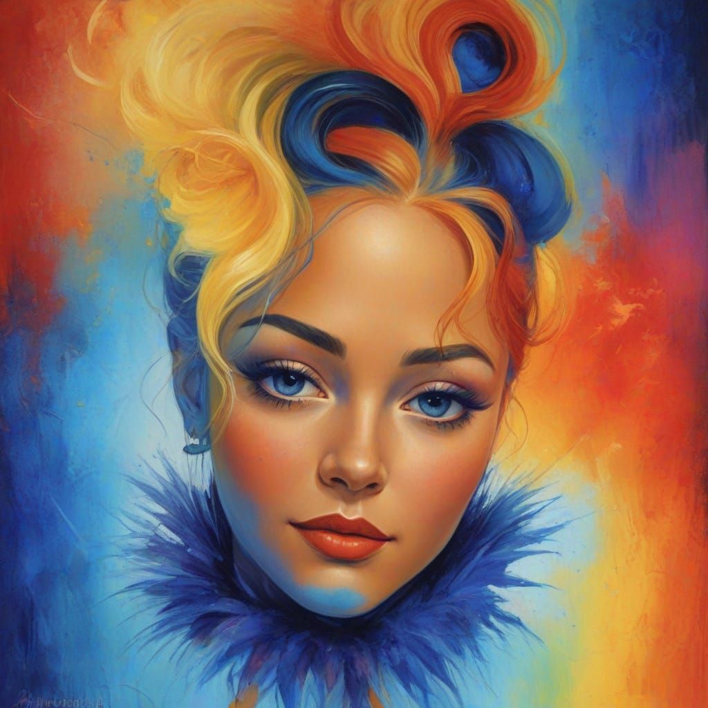 Vibrant Street Scene in Neo-Noir Style