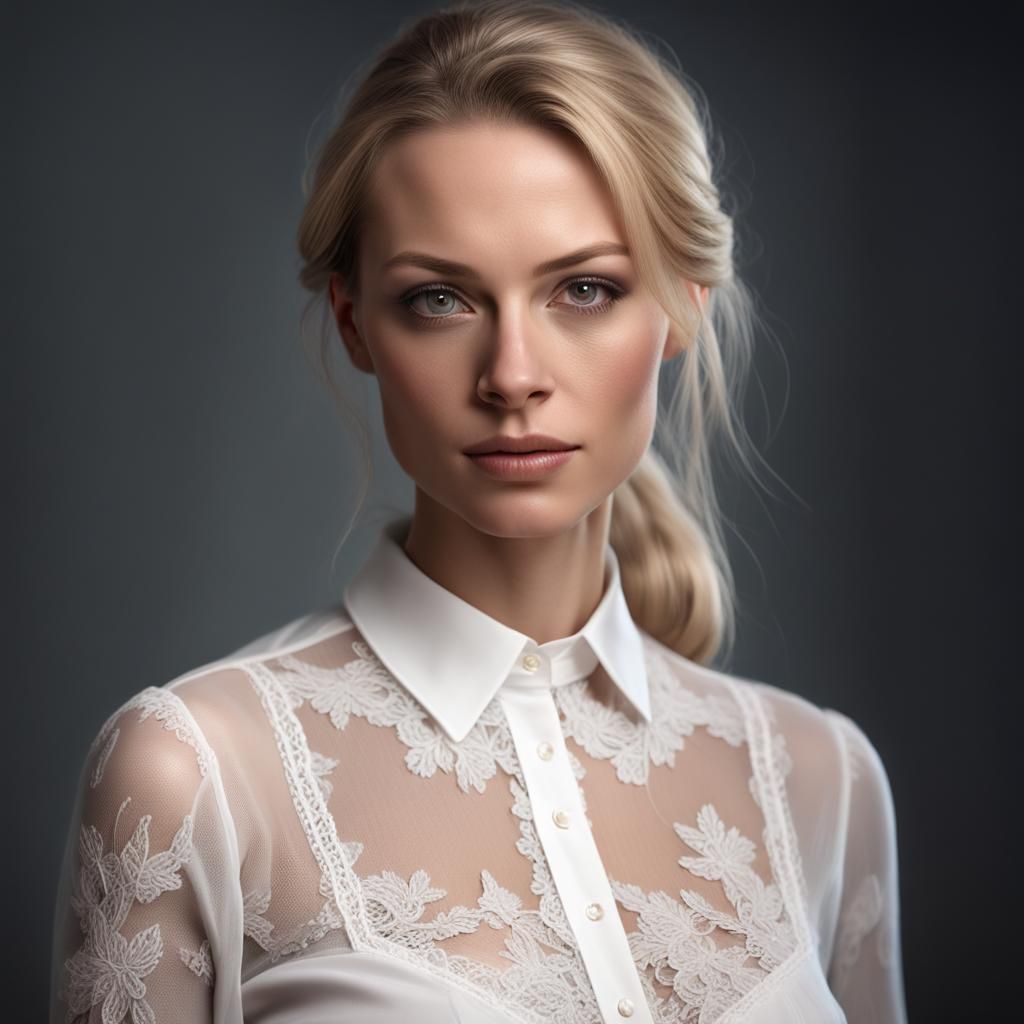 Photorealistic Portrait of a Swedish Woman in Studio Lightin...