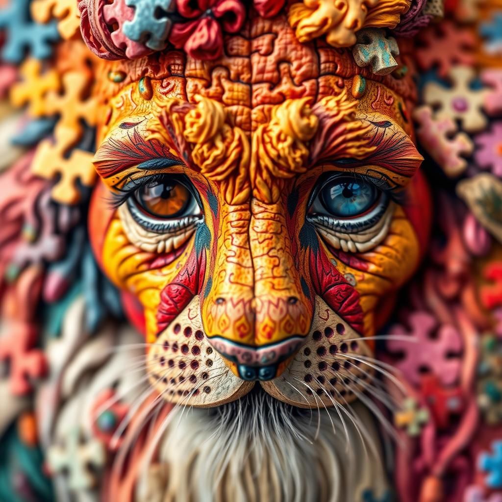 Incomprehensible Puzzle in Vivid Abstract Art