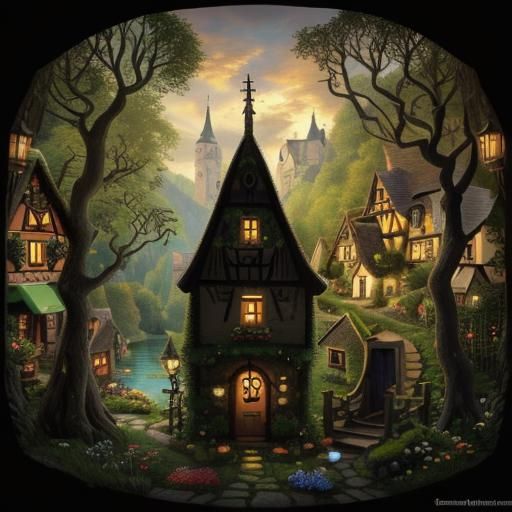 Art Nouveau Fairy Tale: Miniature Alpine Village