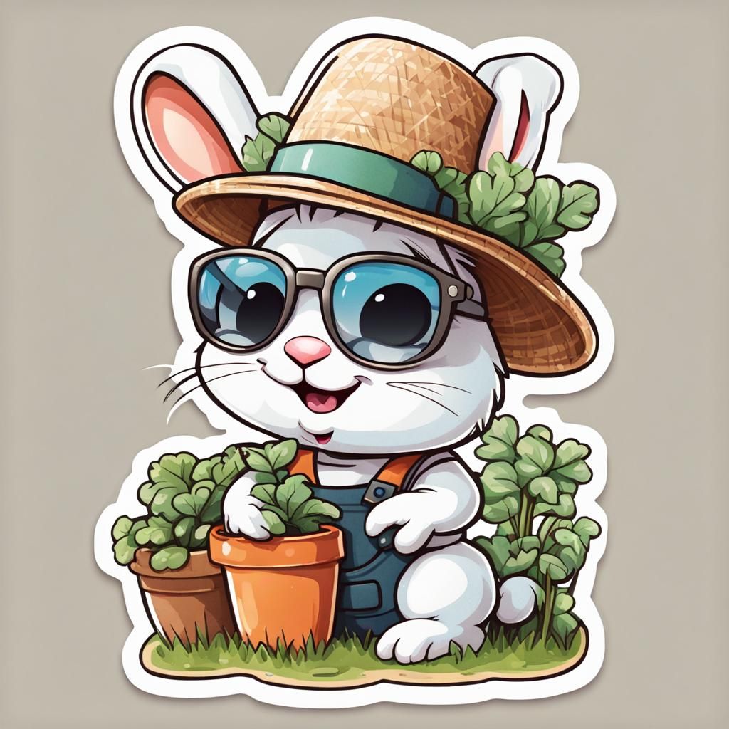 Hermoso conejo jardinero