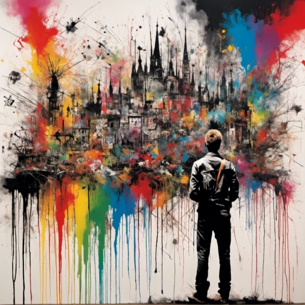 Rainbow Landscape in Neo-Expressionist Style