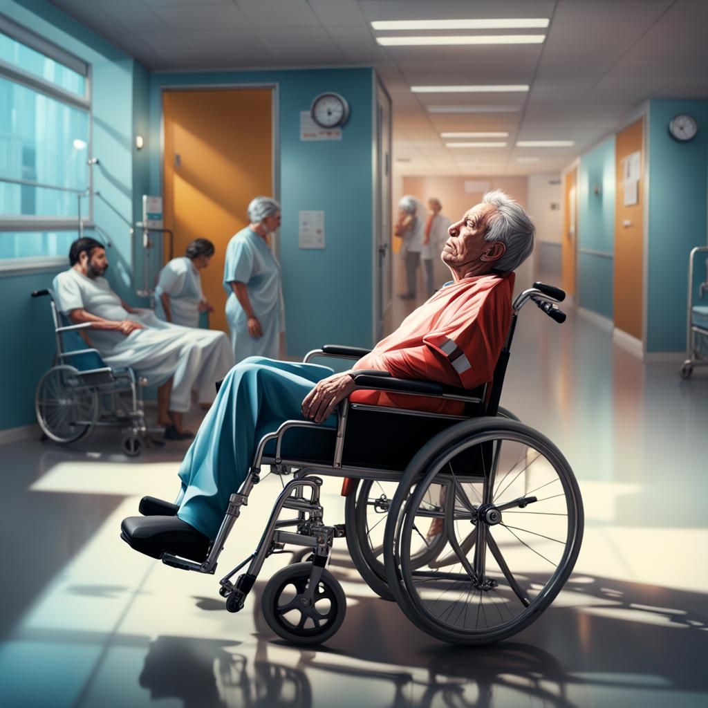 Injured Person Waits in Crowded Emergency Room