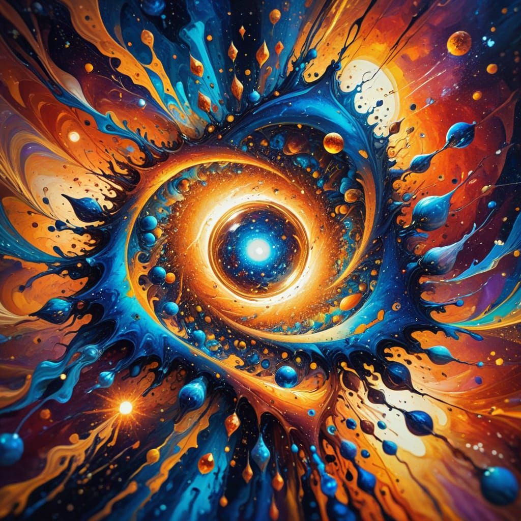 Kaleidoscopic Universe: A Surrealist Oil Painting